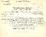 wiadectwo mierci szer. Tadeusza Kowalczyka wydane 28 czerwca 1940 r. w Parafii rzymskokatolickiej pw. w. Stanisawa Kostki w Warszawie na oliborzu.