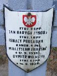 Ignacy Podlasiak, upamitniony na imiennej tablicy epitafijnej na kwaterze wojennej na cmentarzu rzymskokatolickim w Rybnie. Stan z 2005r.