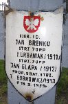 Jan Brenko, upamitniony na imiennej tablicy epitafijnej na kwaterze wojennej na cmentarzu rzymskokatolickim w Rybnie. Stan z 2005r.