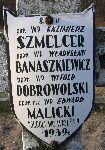 Edward Malicki, upamiętniony na imiennej tablicy epitafijnej na cmentarzu wojennym w Budach Starych. Stan z 2005 r.
