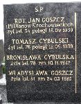 Jan Goszcz, tablica nagrobna na cmentarzu parafialnym w Brochowie.