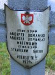 Andrzej Domański, upamiętniony na imiennej tablicy epitafijnej na kwaterze wojennej na cmentarzu rzymskokatolickim w Rybnie. Stan z 2005r.