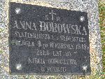 Sanitariuszka Anna Borowska upamiętniona na imiennej tablicy epitafijnej na jednej z mogił kwatery wojennej na cmentarzu parafialnym w Gąbinie. Stan z dn. 01. 07. 2006 r. (fot. zbibal76).