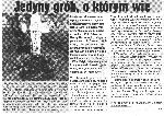 Informacja prasowa dot. miejsca spoczynku Hersza Cukiera na cmentarzu wojennym w Sochaczewie - Trojanowie opublikowana 18 maja 2004 r. w wydawanym w Sochaczewie tygodniku "Echo Powiatu".