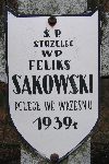 Feliks Sakowski, upamitniony na tablicy epitafijnej na cmentarzu wojennym w Leontynowie, Stan z 2004 r.