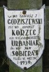 Tadeusz Jzef Godziewski (Godziszewski), upamitniony na imiennej tablicy epitafijnej na kwaterze wojennej na cmentarzu rzymskokatolickim w Juliopolu. Stan z 2004r.