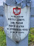 Bazyli Gurzyl, upamitniony na imiennej tablicy epitafijnej na kwaterze wojennej na cmentarzu rzymskokatolickim w Rybnie. Stan z 2005r.