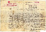 Pismo Biura Informacyjnego Polskiego Czerwonego Krzyża w Warszawie do Zofii Myszkier w Wysinie z dn. 10 maja 1941 r. ws. miejsca spoczynku jej poległego męża Jana Myszkiera (dok. ze zb. rodzinnych).