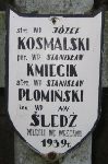 Jzef Kosmalski, upamitniony na imiennej tablicy epitafijnej w obrbie kwatery wojennej na cmentarzu parafialnym w Juliopolu.