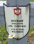 Jamszyski, upamitniony na imiennej tablicy epitafijnej na kwaterze wojennej na cmentarzu rzymskokatolickim w Rybnie. Stan z 2005r.