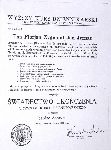 wiadectwo ukoczenia Wyszego Kursu Dziennikarskiego przy Wyszej Szkole Handlowej w Poznaniu wystawione Florianowi Jernasowi dn. 17 czerwca 1935 r. (dok. ze zb. rodzinnych).