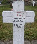 Leon Baby, upamiętniony na imiennej tablicy epitafijnej na cmentarzu wojennym w Sochaczewie - Trojanowie, Al. 600-lecia. Stan z 2005 r.