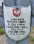 Matejka, upamitniony na imiennej tablicy epitafijnej na kwaterze wojennej na cmentarzu rzymskokatolickim w Rybnie. Stan z 2005r.