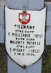Franciszek Mielczarek, upamiętniony na imiennej tablicy epitafijnej na kwaterze wojennej na cmentarzu rzymskokatolickim w Rybnie. Stan z 2005r.