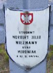 Norbert Zelek (Zeleb), upamiętniony na imiennej tablicy epitafijnej na kwaterze wojennej na cmentarzu rzymskokatolickim w Rybnie. Stan z 2005r.