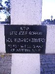 Strz. Jzef Grecki upamitniony na imiennej tablicy epitafijnej na mogile zbiorowej w obrbie kwatery wojennej onierzy Wojska Polskiego na cm. parafii rzymskokatolickiej pw. w. Wawrzyca w Kocierzewie Pd. Stan z dn. 22.09.2012 r. (fot. Baej Kucharski).