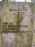 Strz. Franciszek Spramucho upamitniony na imiennej tablicy epitafijnej na mogile zbiorowej na cm. wojennym w Kompinie. Stan z dn. 15.09.2012 r. (fot. Baej Kucharski).

