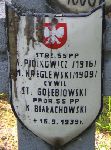 Marcin Krglewski, upamitniony na imiennej tablicy epitafijnej na kwaterze wojennej na cmentarzu rzymskokatolickim w Rybnie. Stan z 2005r.