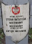 Stefan Ratajczak, upamiętniony na imiennej tablicy epitafijnej na kwaterze wojennej na cmentarzu rzymskokatolickim w Rybnie. Stan z 2005r.