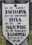 Aleksy Sacharuk, upamitniony na imiennej tablicy epitafijnej na wydzielonej kwaterze na cmentarzu rzymskokatolickim w Juliopolu.