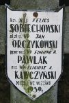 Feliks Sobiechowski, upamitniony na imiennej tablicy epitafijnej na wydzielonej kwaterze na cmentarzu rzymskokatolickim w Juliopolu.