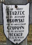 Jzef Starzec, upamitniony na imiennej tablicy epitafijnej na wydzielonej kwaterze na cmentarzu rzymskokatolickim w Juliopolu.