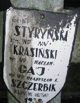 Wadysaw Szczerbik, upamitniony na imiennej tablicy epitafijnej na wydzielonej kwaterze na cmentarzu rzymskokatolickim w Juliopolu.