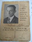 Legitymacja szkolna Wodzimierza Tubackiego wana do dn. 30 wrzenia 1938 r. (dok. ze zb. rodzinnych).