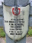 Jan Bosko, upamitniony na imiennej tablicy epitafijnej na kwaterze wojennej na cmentarzu rzymskokatolickim w Rybnie. Stan z 2005r.