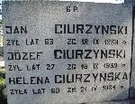 Tablica nagrobna na rodzinnym grobowcy rodziny Ciurzyskich - cm. parafialny w Kamionie.