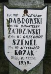 Bronisaw Zajdziski, upamitniony na imiennej tablicy epitafijnej na wydzielonej kwaterze na cmentarzu rzymskokatolickim w Juliopolu.