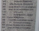 Edmund Dolota – fragment zbiorowej imiennej tablicy epitafijnej kwatery wojennej w czycy. (fot. Zbigniew Adamas, w dn. 08.09.2011r.)