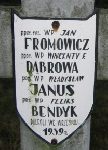 Feliks Bendyk, upamiętniony na imiennej tablicy epitafijnej na wydzielonej kwaterze na cmentarzu rzymskokatolickim w Juliopolu.