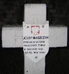 Jzef Baszczyk, upamitniony na imiennej tablicy epitafijnej na cmentarzu wojennym w Sochaczewie - Trojanowie, Al. 600-lecia. Stan z 2005 r.