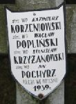 Aleksander Pochyrz, upamitniony na imiennej tablicy epitafijnej na wydzielonej kwaterze na cmentarzu rzymskokatolickim w Juliopolu.