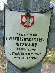 Ignacy Maciejewski, upamitniony na imiennej tablicy epitafijnej na kwaterze wojennej na cmentarzu rzymskokatolickim w Rybnie. Stan z 2005r.