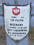 J. Paszyk, upamitniony na imiennej tablicy epitafijnej na kwaterze wojennej na cmentarzu rzymskokatolickim w Rybnie. Stan z 2005r.