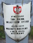 Walenty Kocielny, upamitniony na imiennej tablicy epitafijnej na kwaterze wojennej na cmentarzu rzymskokatolickim w Rybnie. Stan z 2005r.