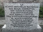 Kan. Micha Czarnopyski upamitniony na imiennej tablicy epitafijnej na mogile zbiorowej  w obrbie kwatery wojennej onierzy Wojska Polskiego na cm. parafii rzymskokatolickiej pw. Nawiedzenia Najwitszej Marii Panny i w. Jzefa w Bielawach.                                        Stan z dn. 14.09.2014 r. (fot. Baej Kucharski). 